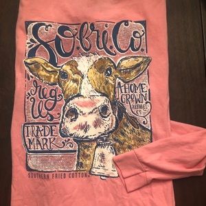 southern fried cotton pocket long sleeve T-shirt